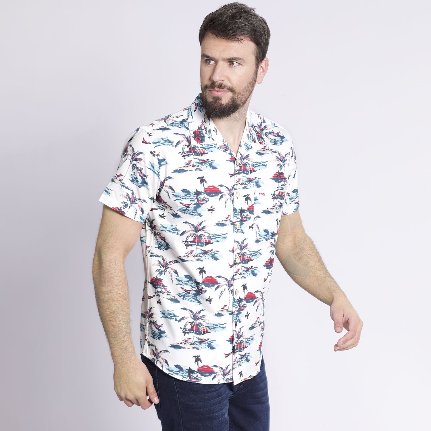 Camisa Manga Corta Guayabera Regular Fit Vintage