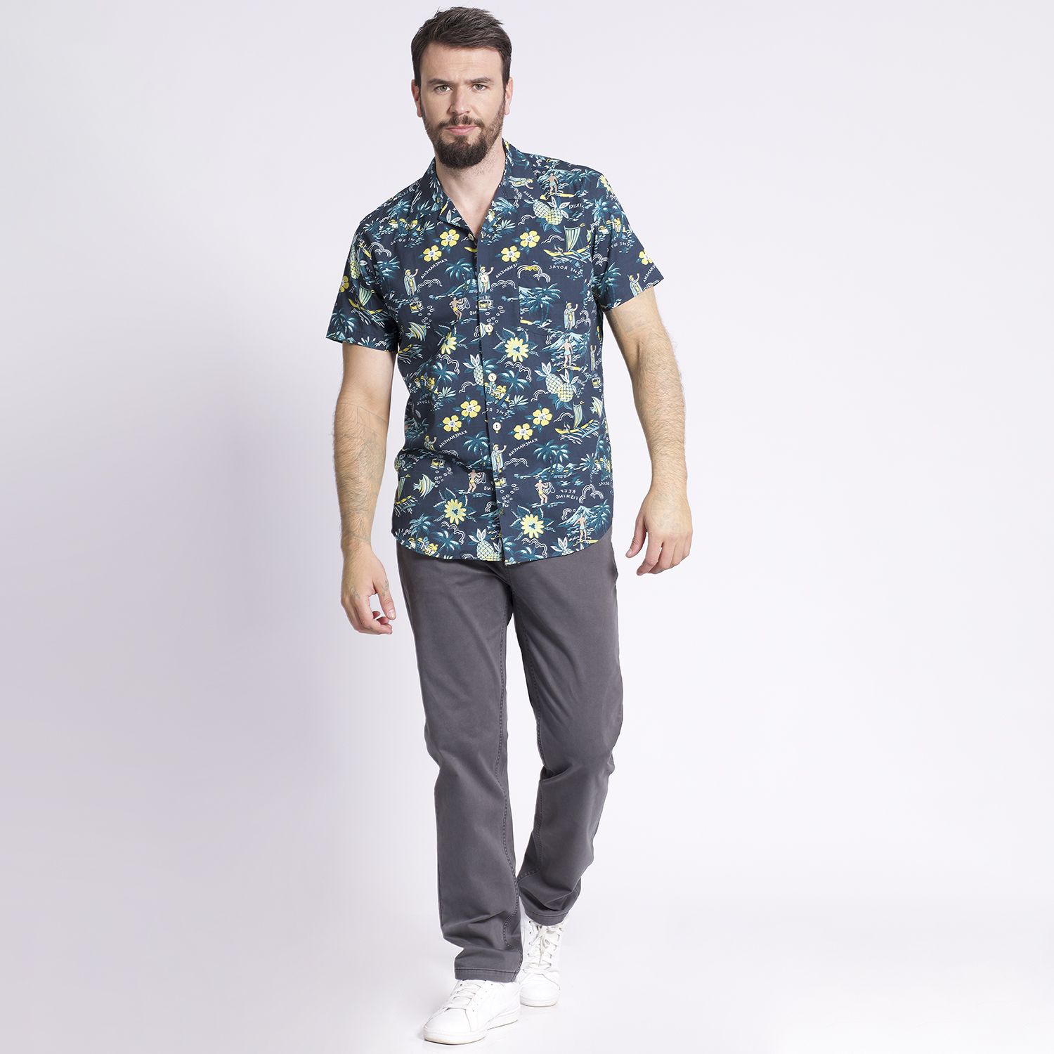 Camisa Manga Corta Guayabera Regular Fit Vintage