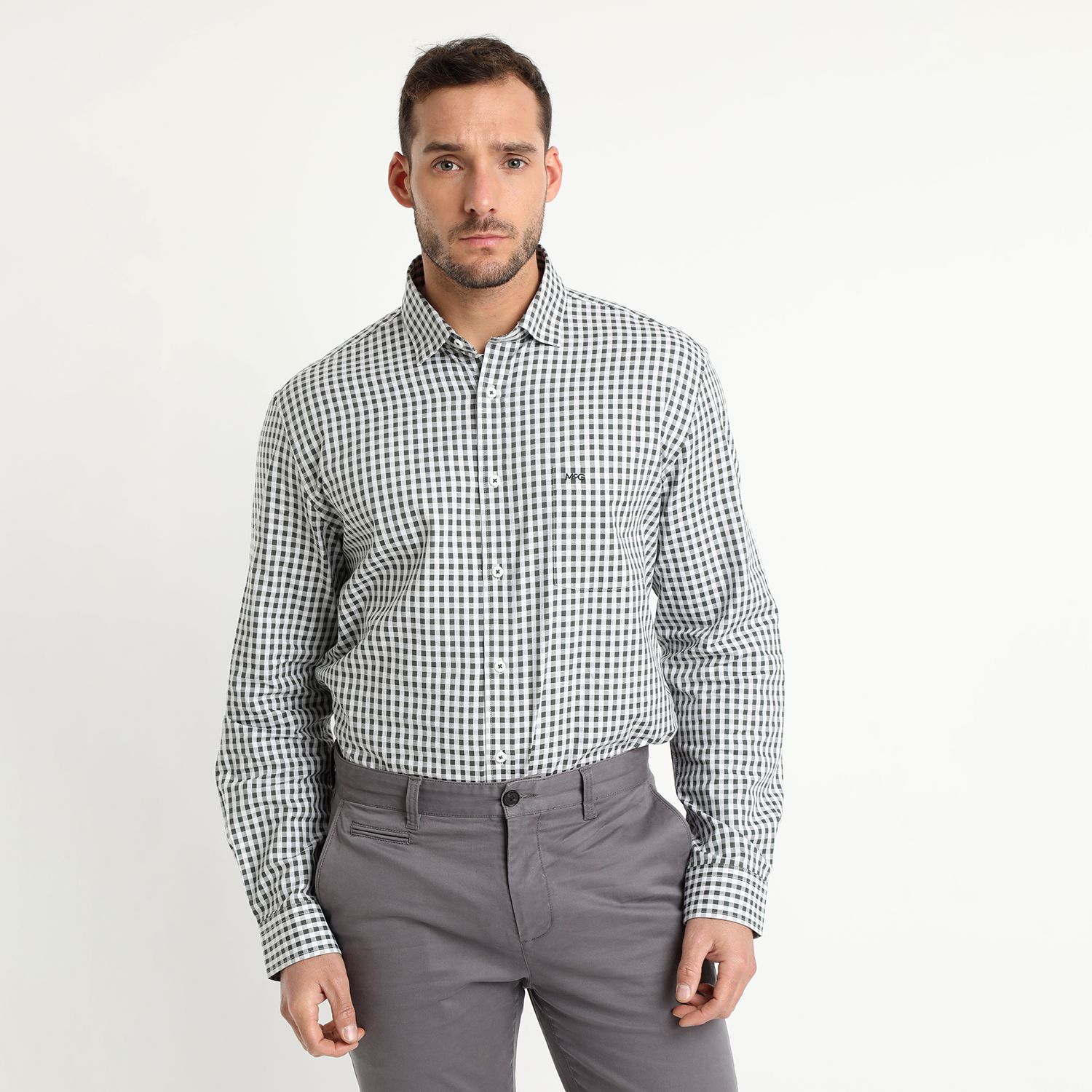 Camisa Manga Larga Cuadrillé Yd Regular Fit