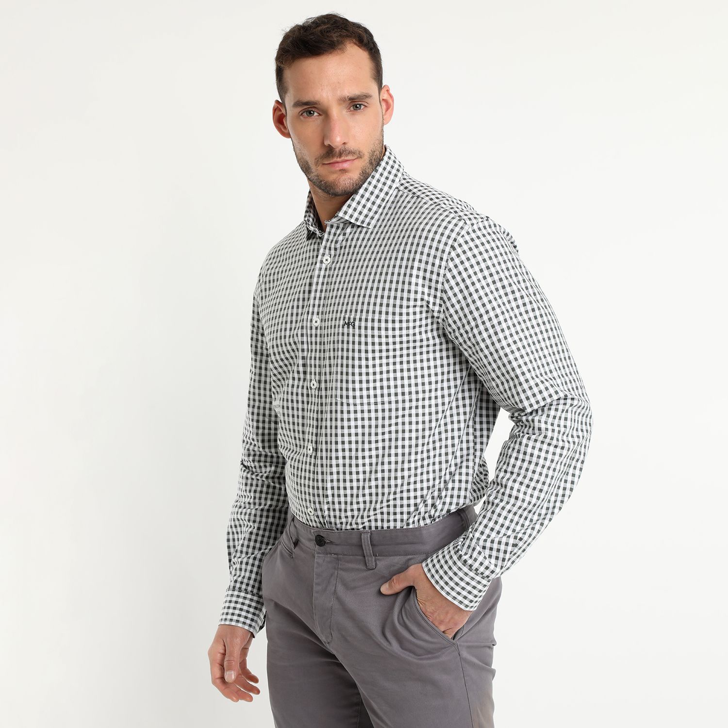 Camisa Manga Larga Cuadrillé Yd Regular Fit