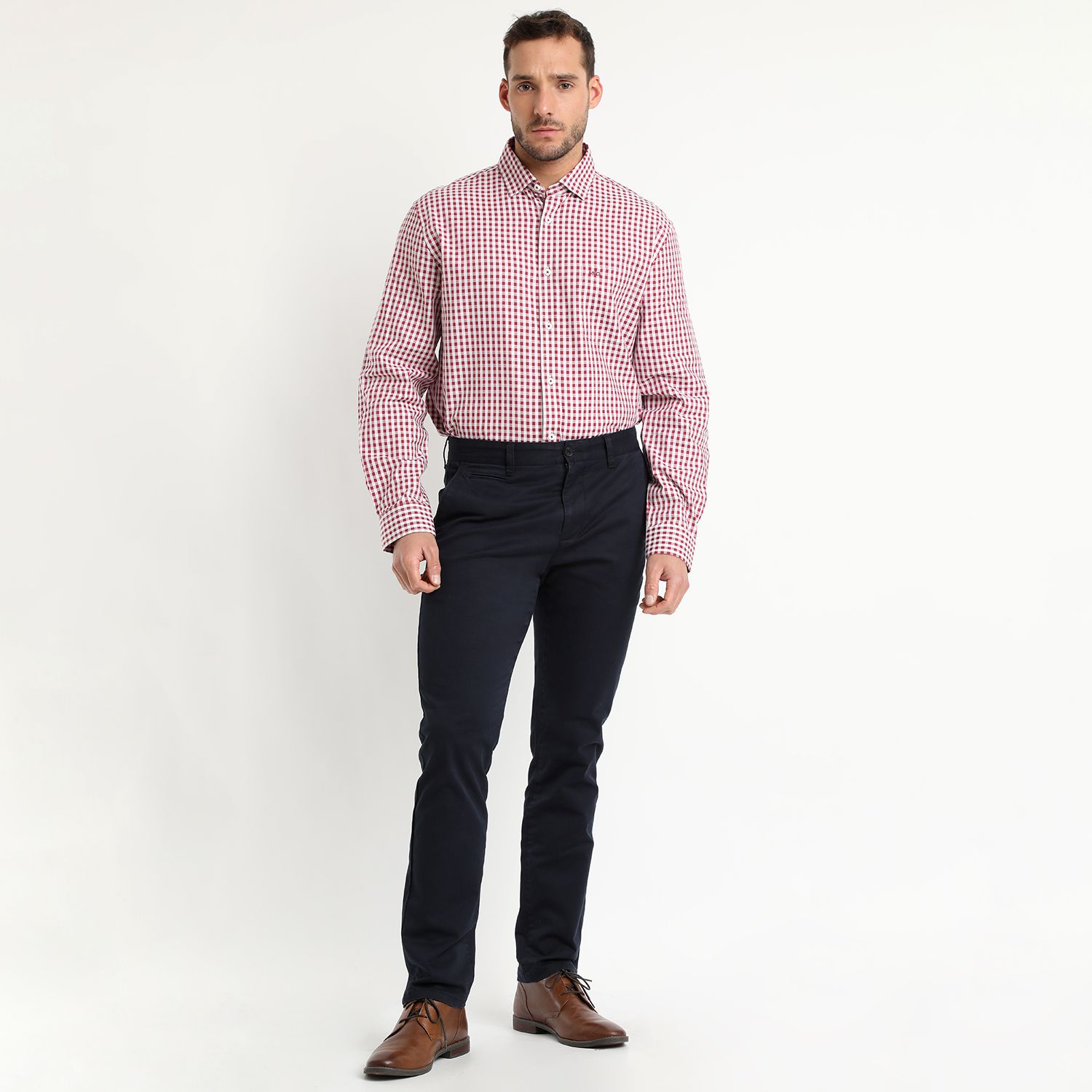 Camisa Manga Larga Cuadrillé Yd Regular Fit