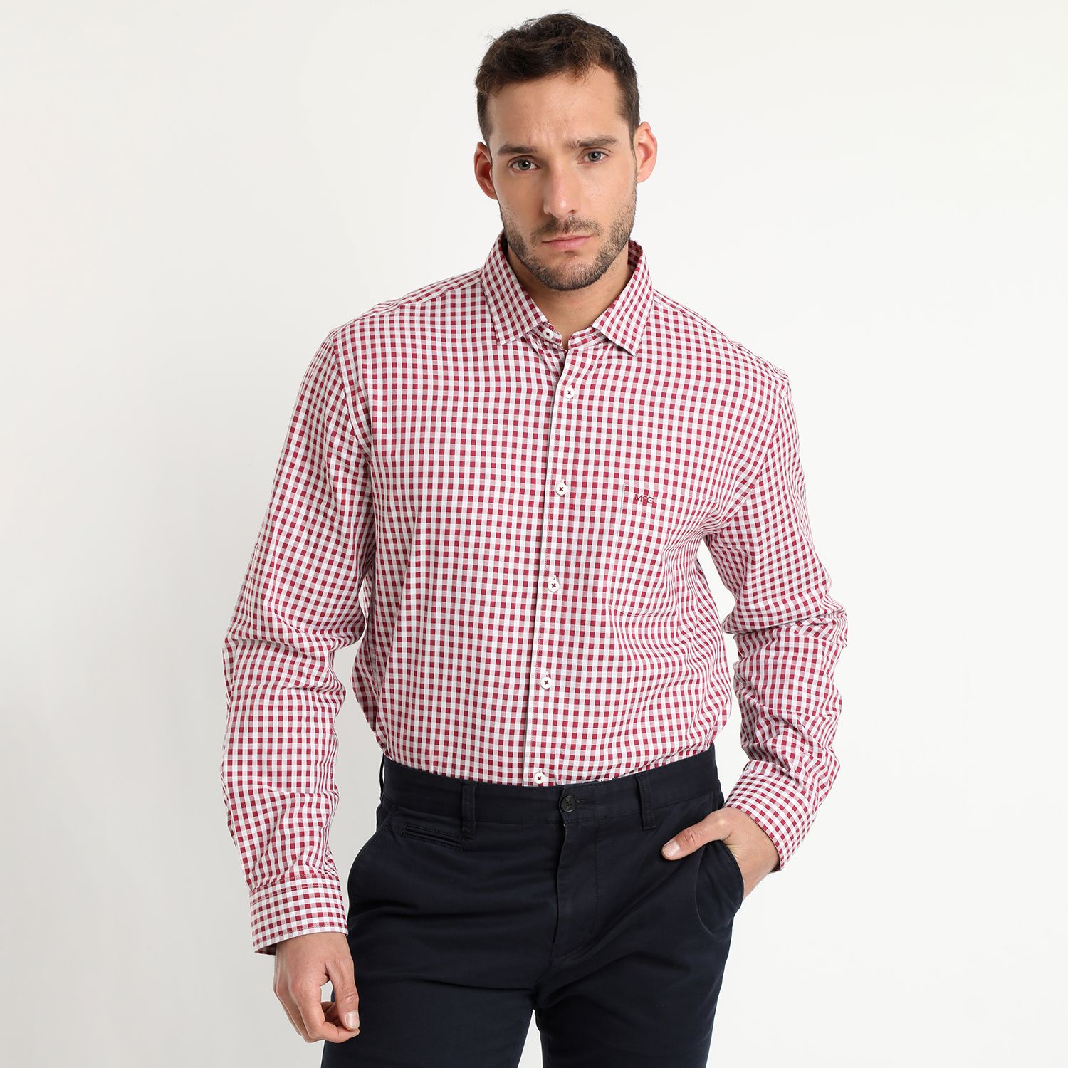 Camisa Manga Larga Cuadrillé Yd Regular Fit