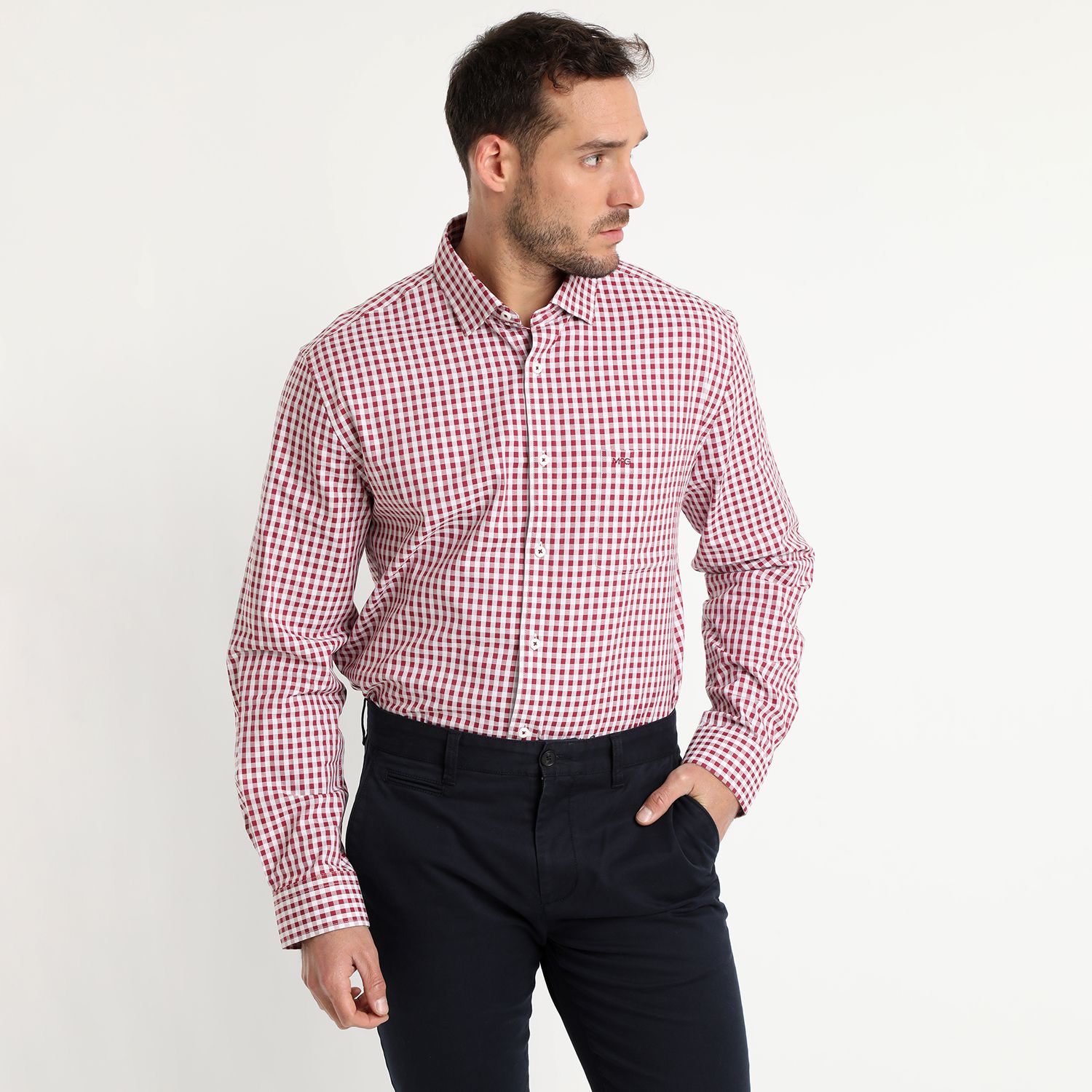 Camisa Manga Larga Cuadrillé Yd Regular Fit