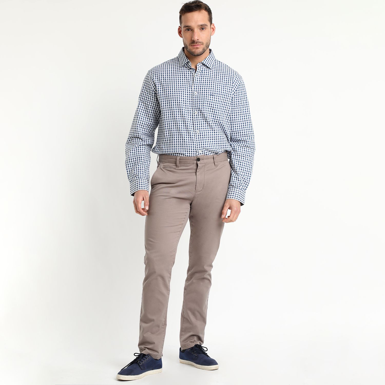 Camisa Manga Larga Cuadrillé Yd Regular Fit