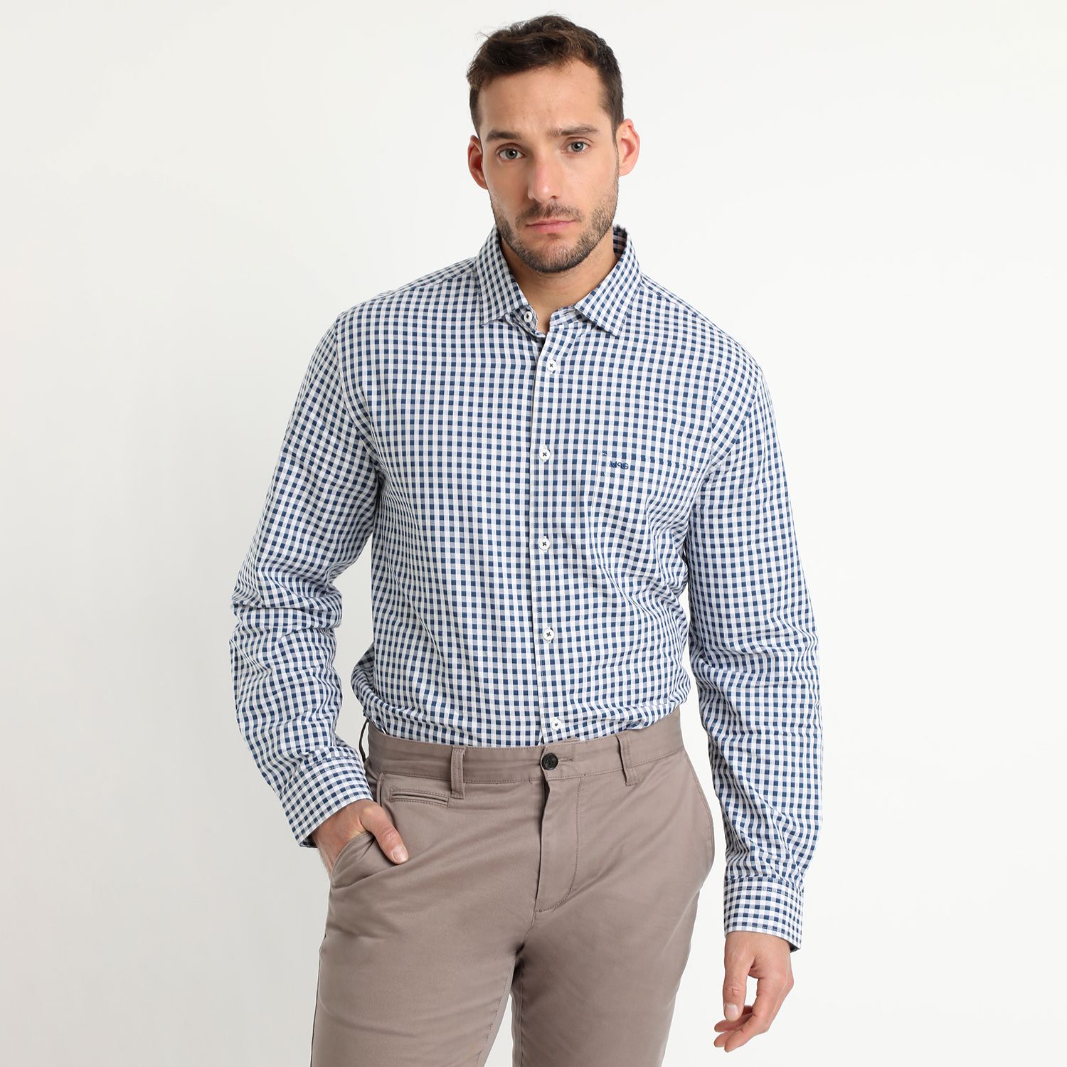 Camisa Manga Larga Cuadrillé Yd Regular Fit
