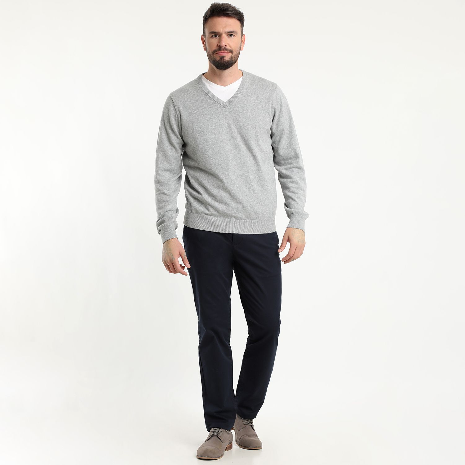 Sweater Cuello V Melange