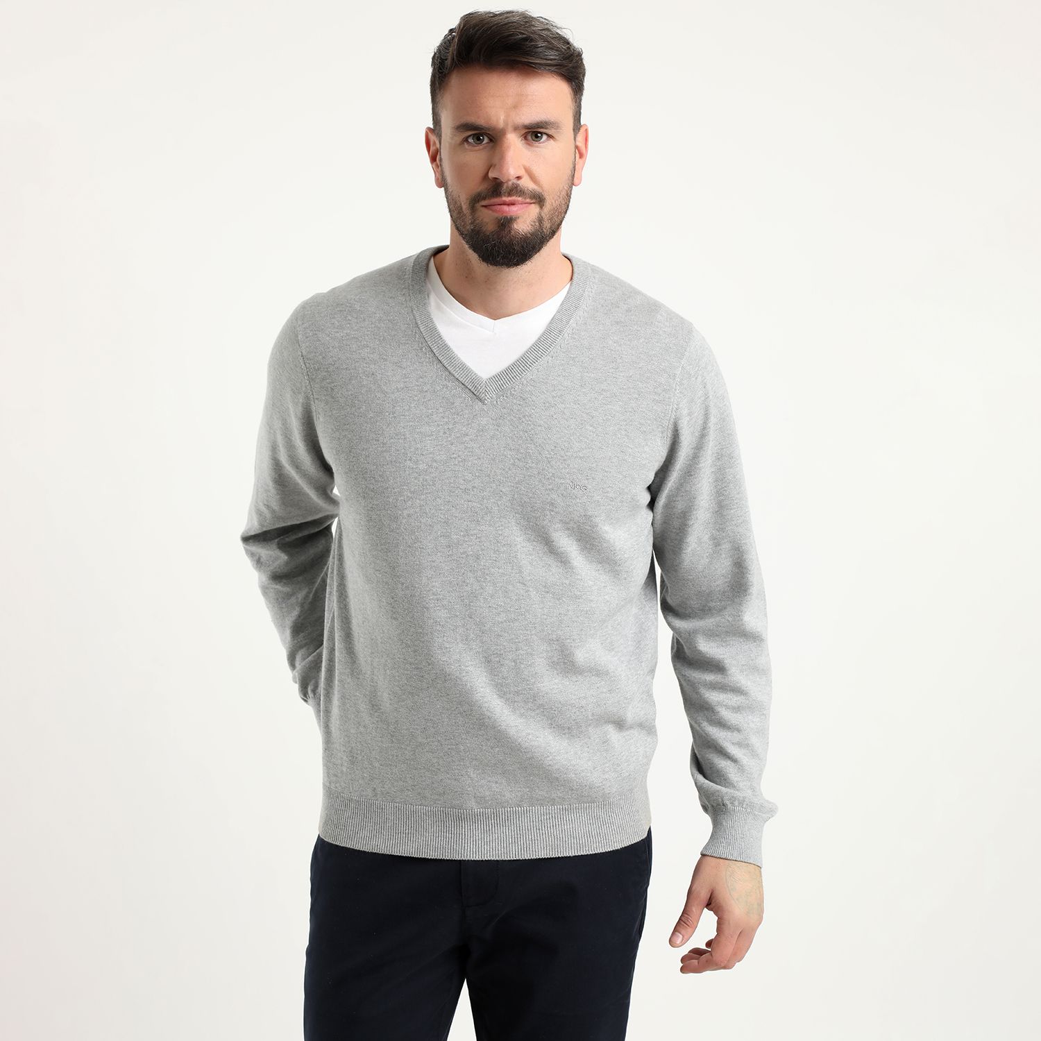 Sweater Cuello V Melange