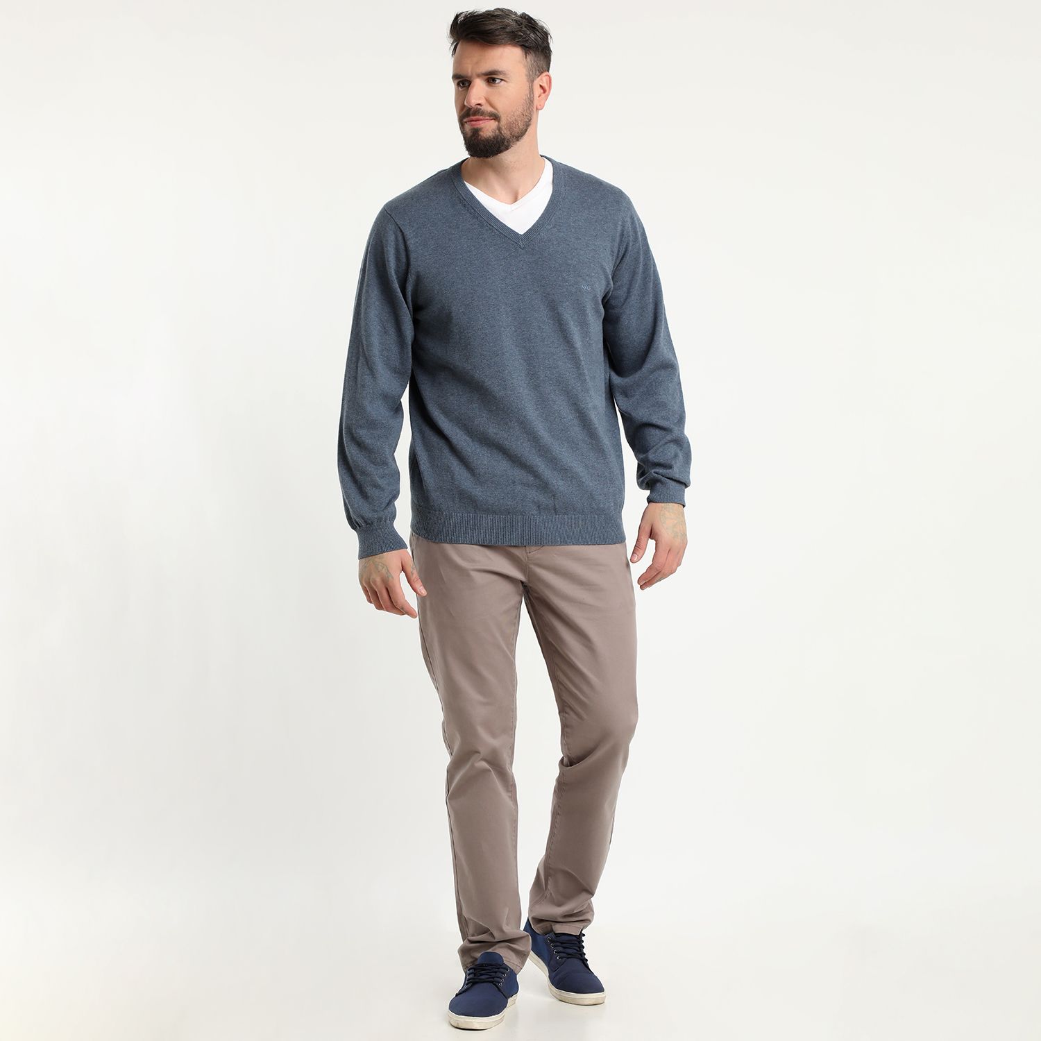 Sweater Cuello V Melange
