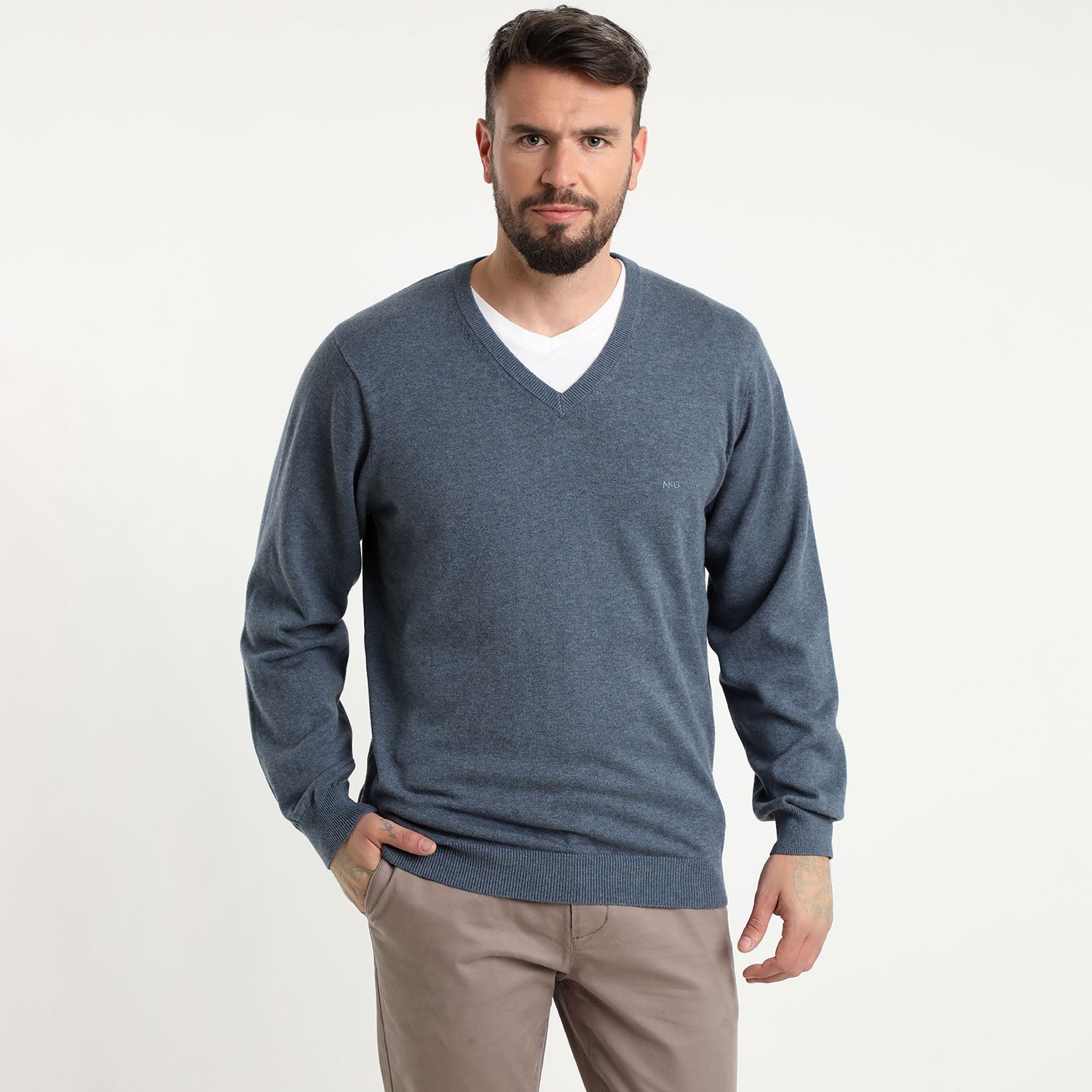 Sweater Cuello V Melange