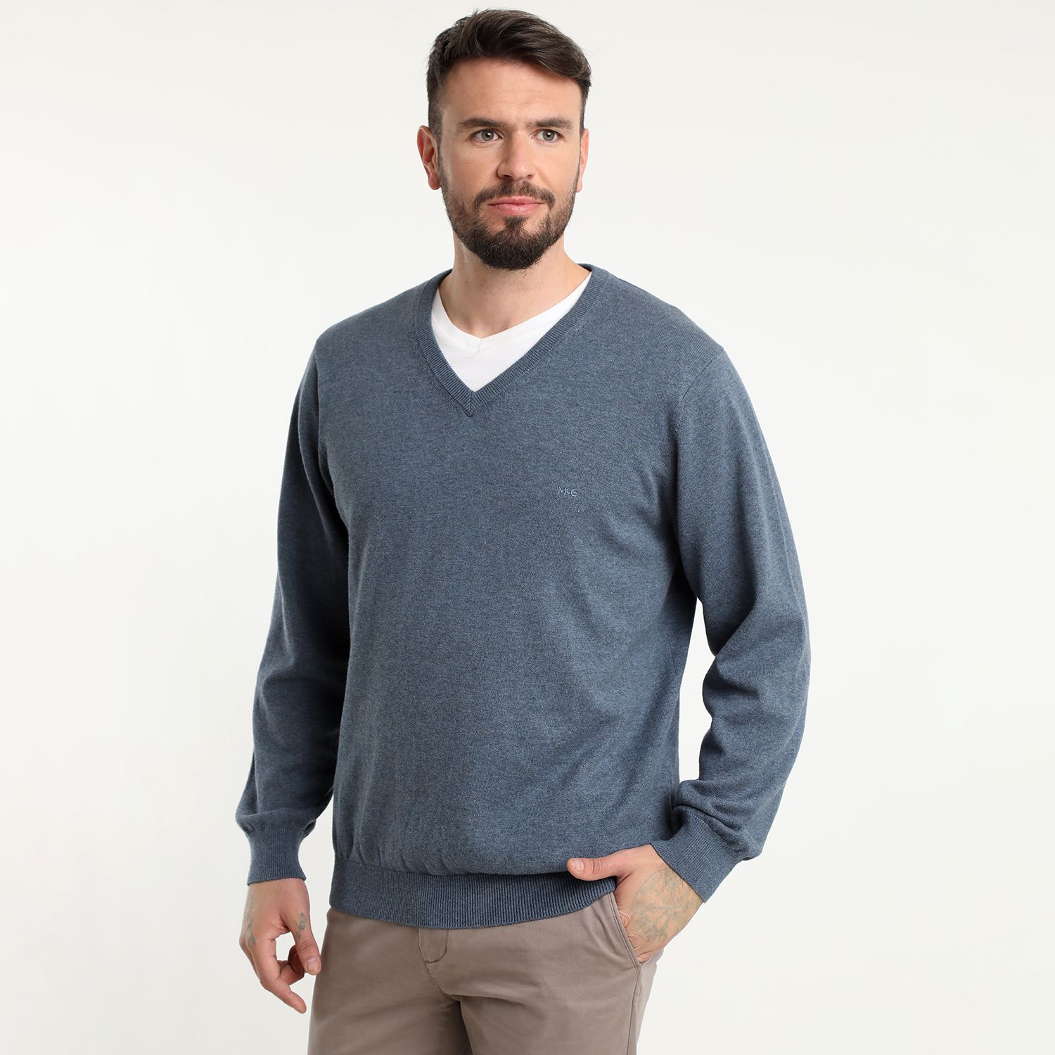 Sweater Cuello V Melange