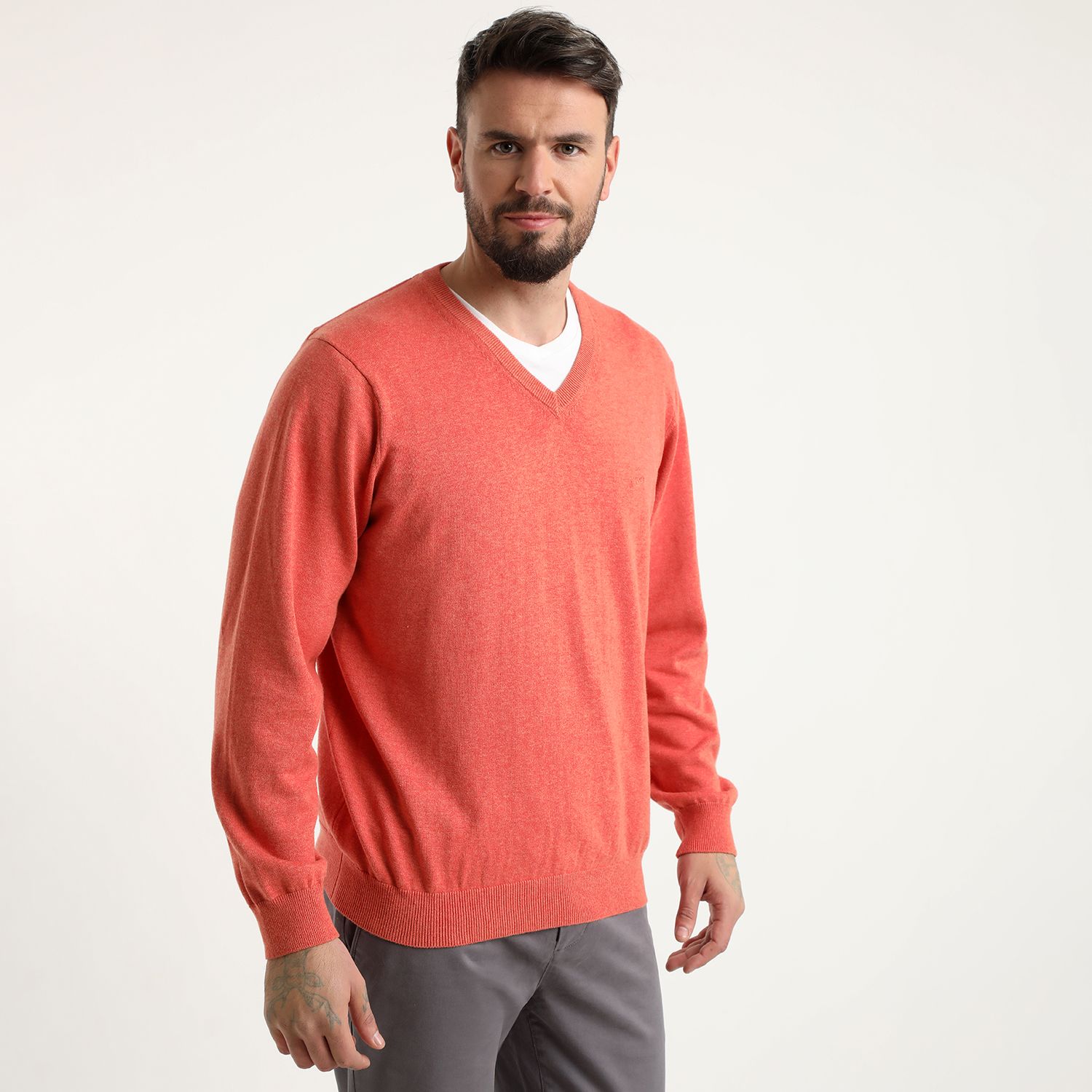 Sweater Cuello V Melange