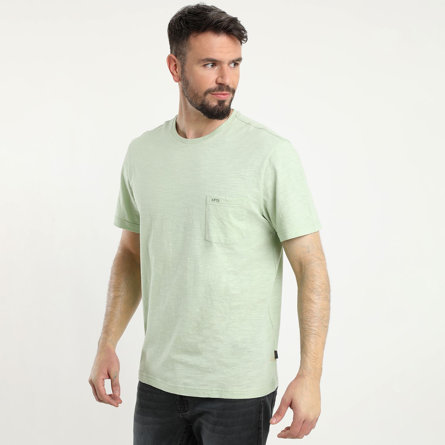 Polera Manga Corta Bolsillo Regular Fit Texturada