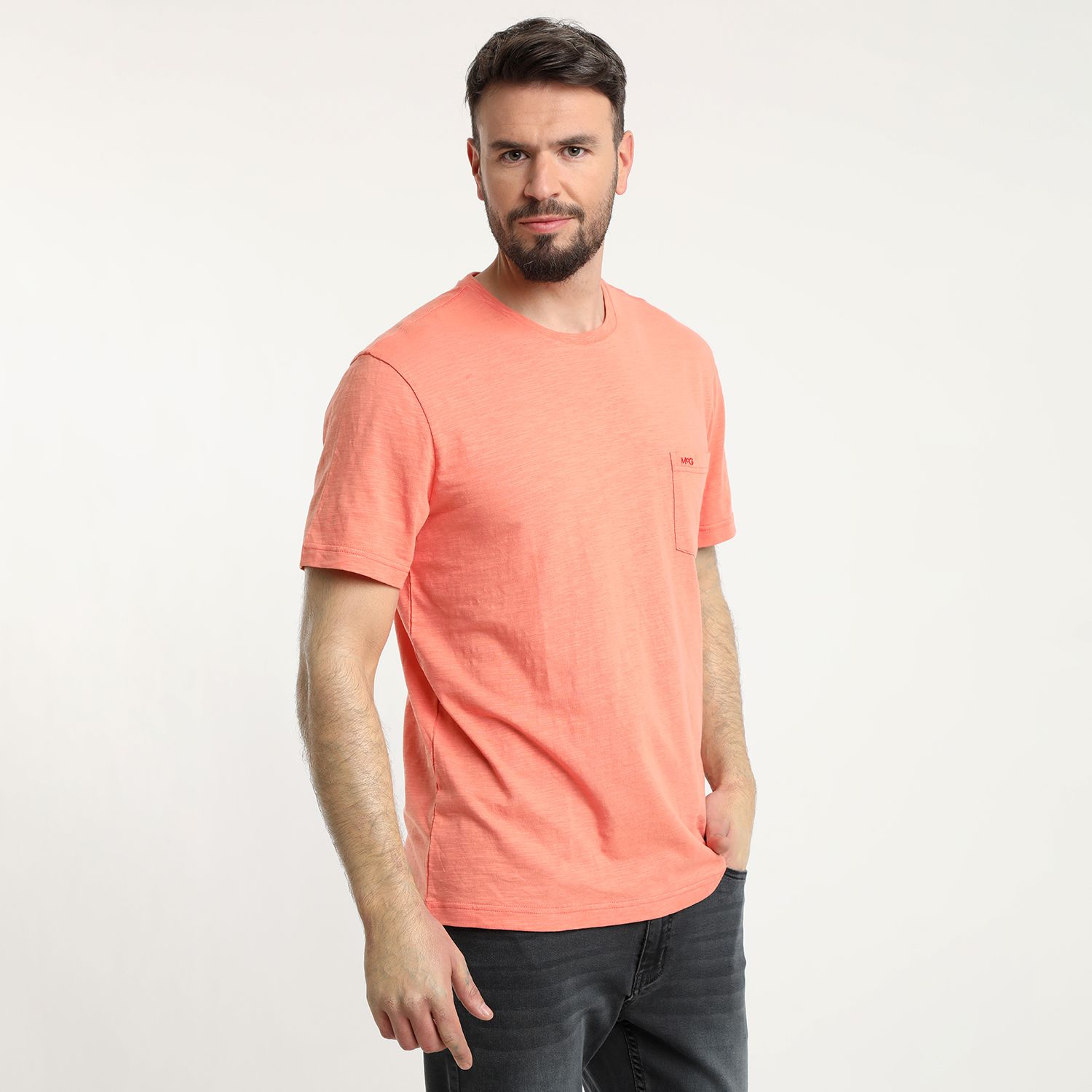 Polera Manga Corta Bolsillo Regular Fit Texturada