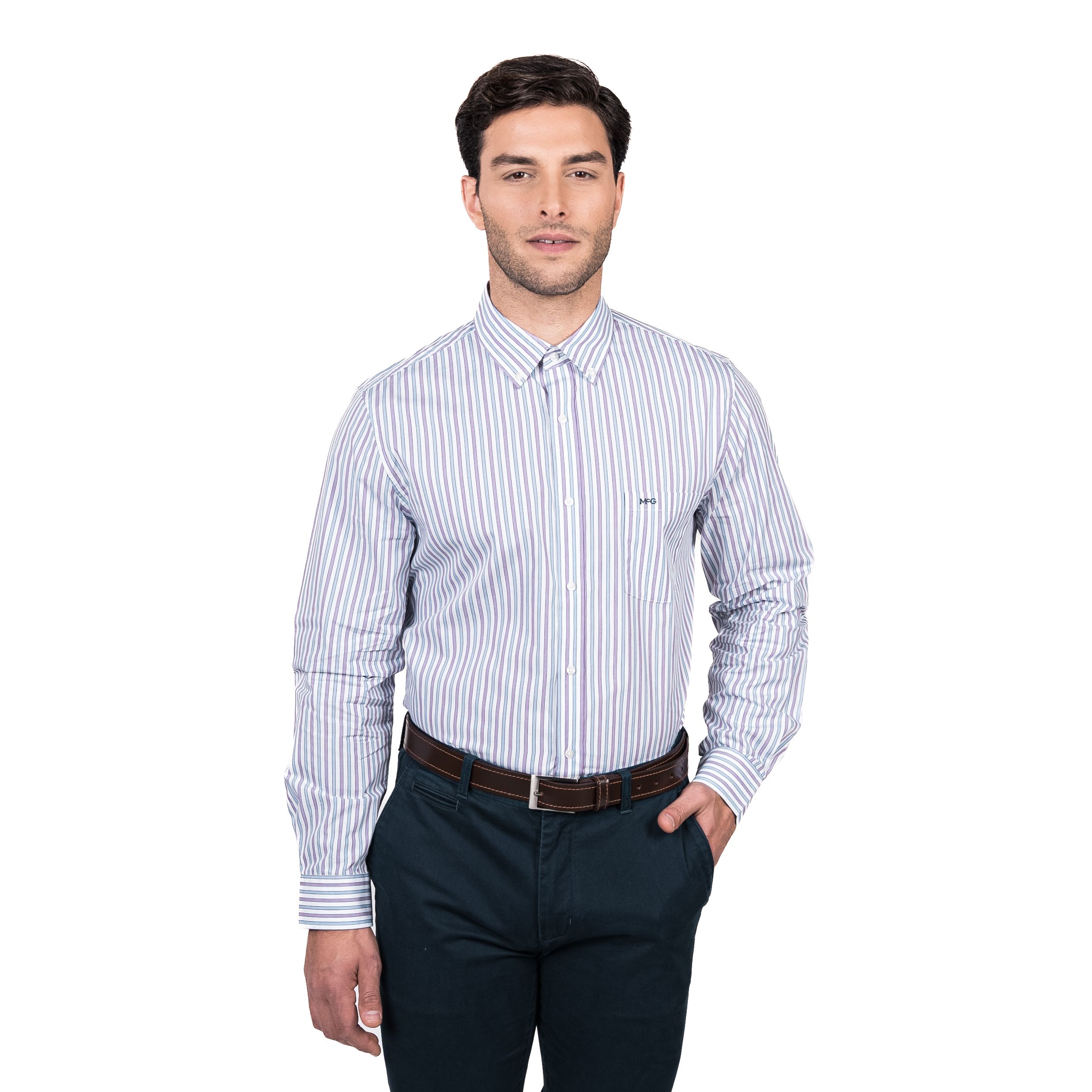 Camisa Rockefeller Smart Listada Comfort Fit