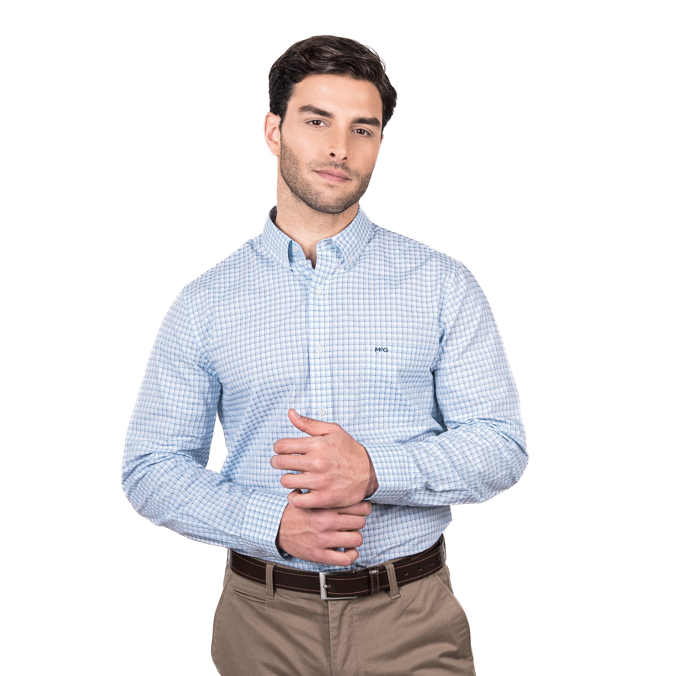 Camisa Wall Street Smart Cuadro Comfort Fit