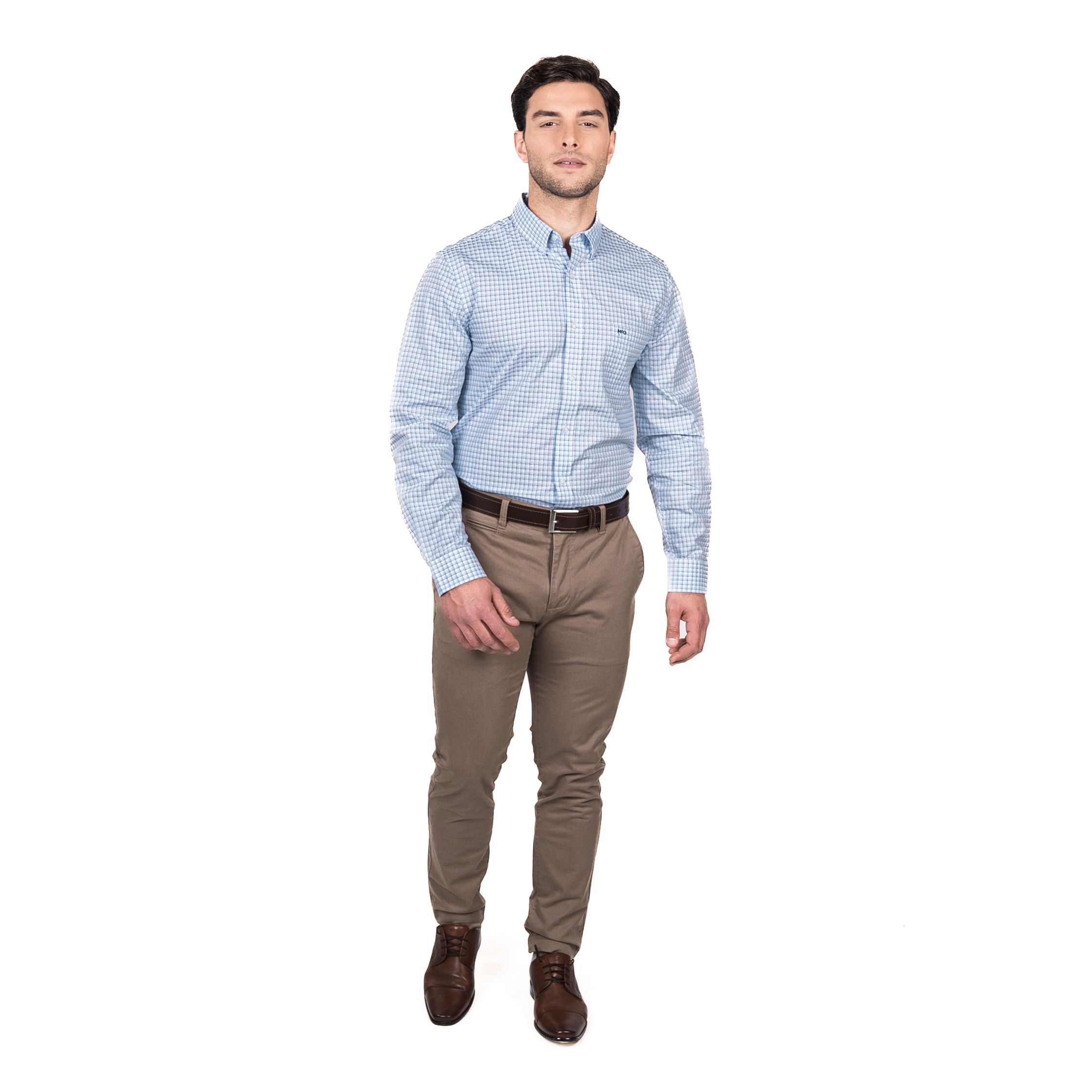 Camisa Wall Street Smart Cuadro Comfort Fit