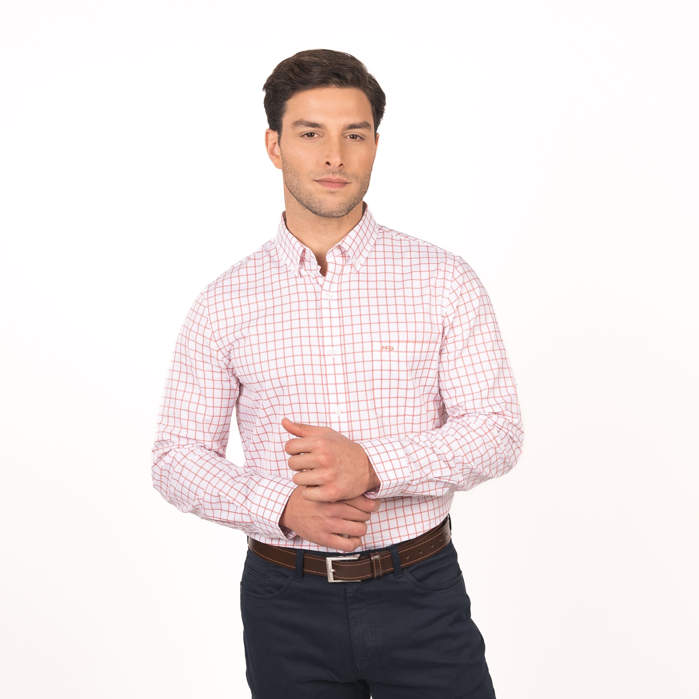 Camisa Wall Street Smart Cuadro Comfort Fit