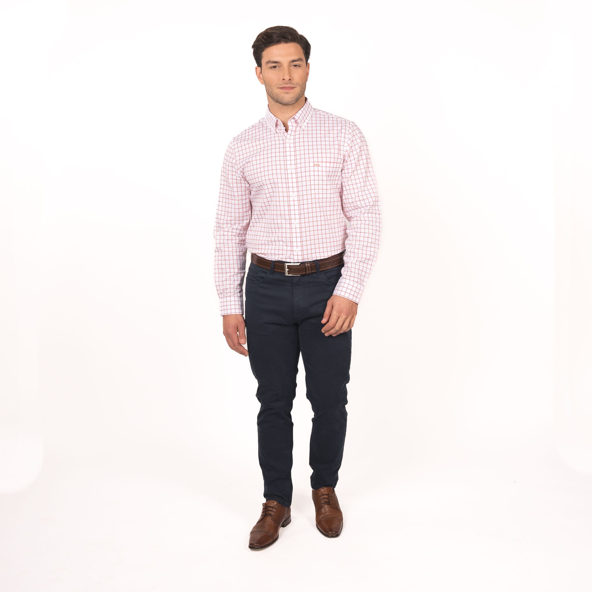 Camisa Wall Street Smart Cuadro Comfort Fit