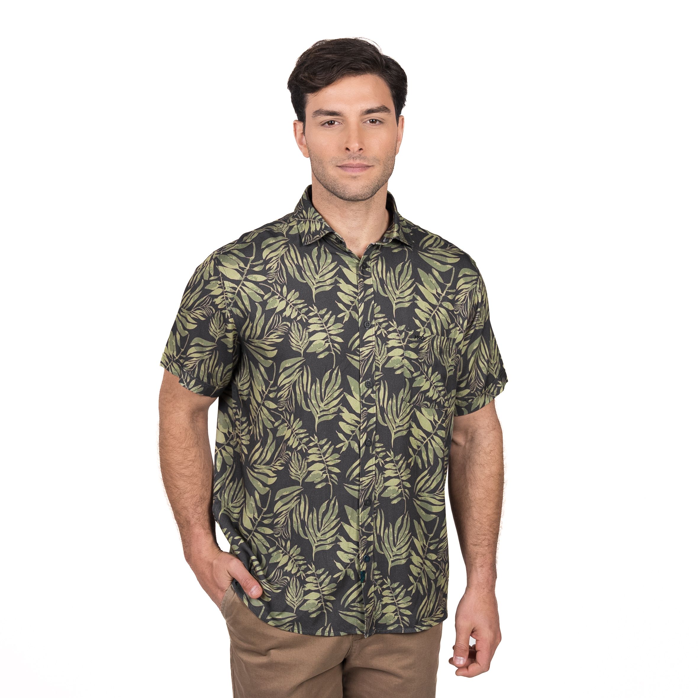 Camisa M/C Bowery Estampada Viscosa Regular Fit