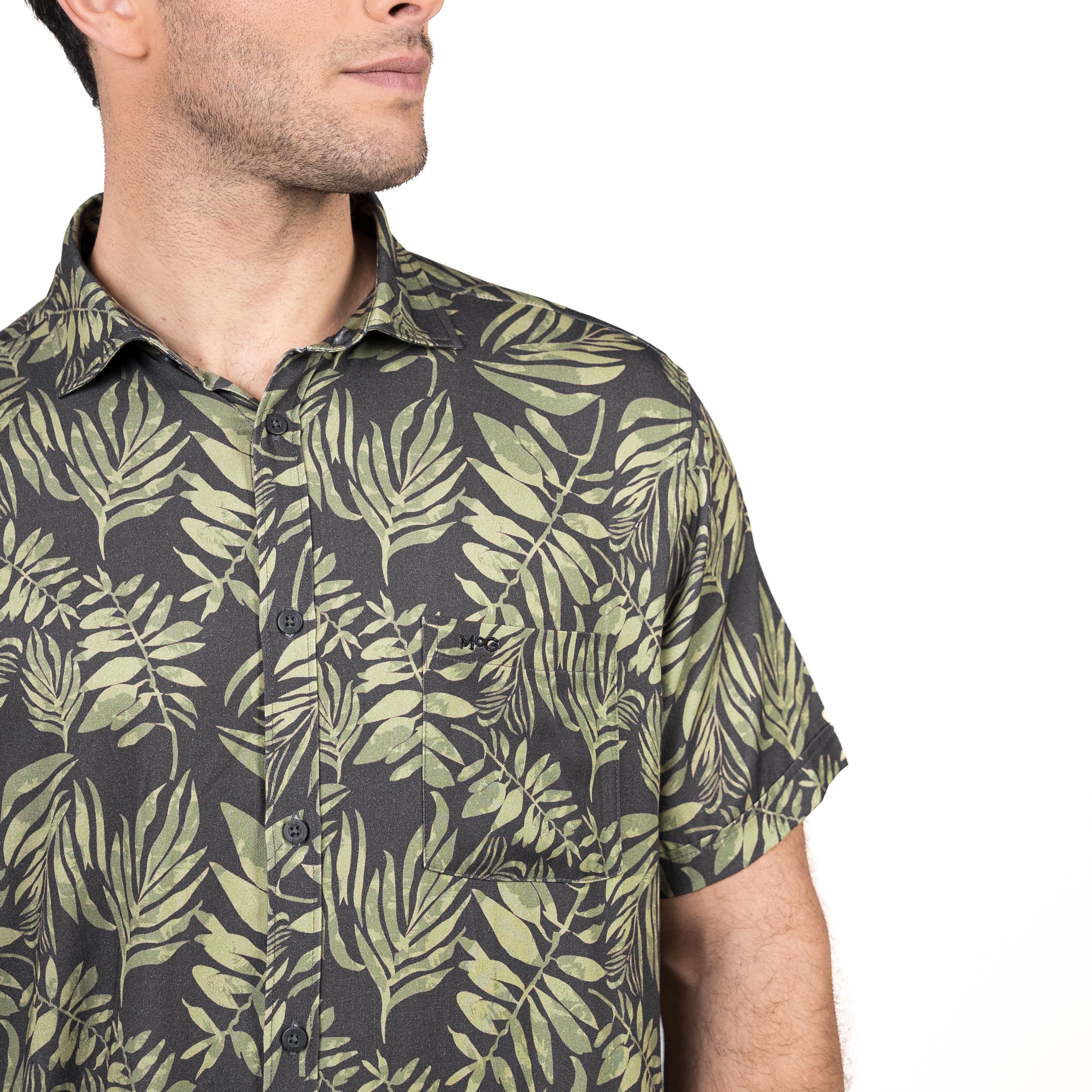 Camisa M/C Bowery Estampada Viscosa Regular Fit