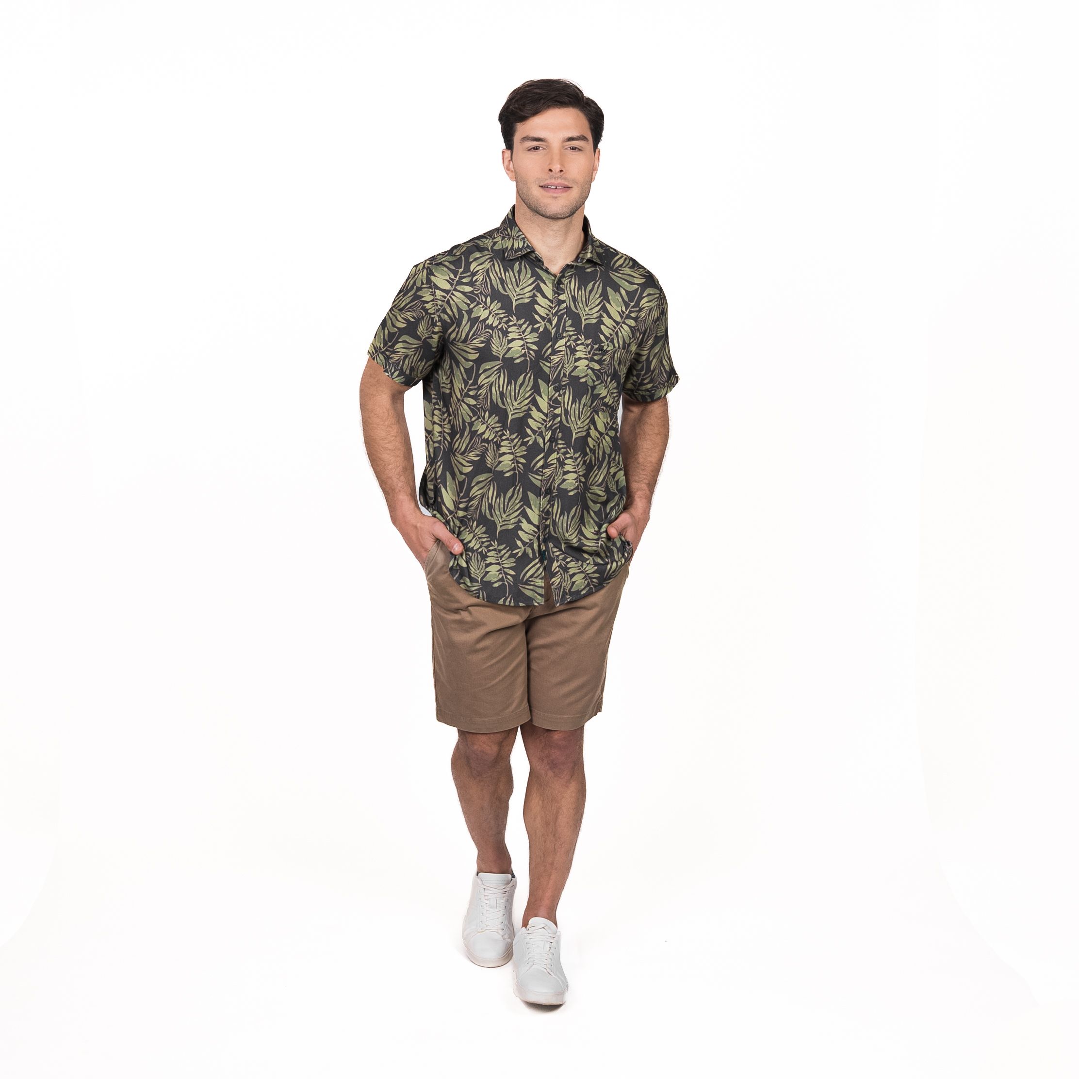 Camisa M/C Bowery Estampada Viscosa Regular Fit