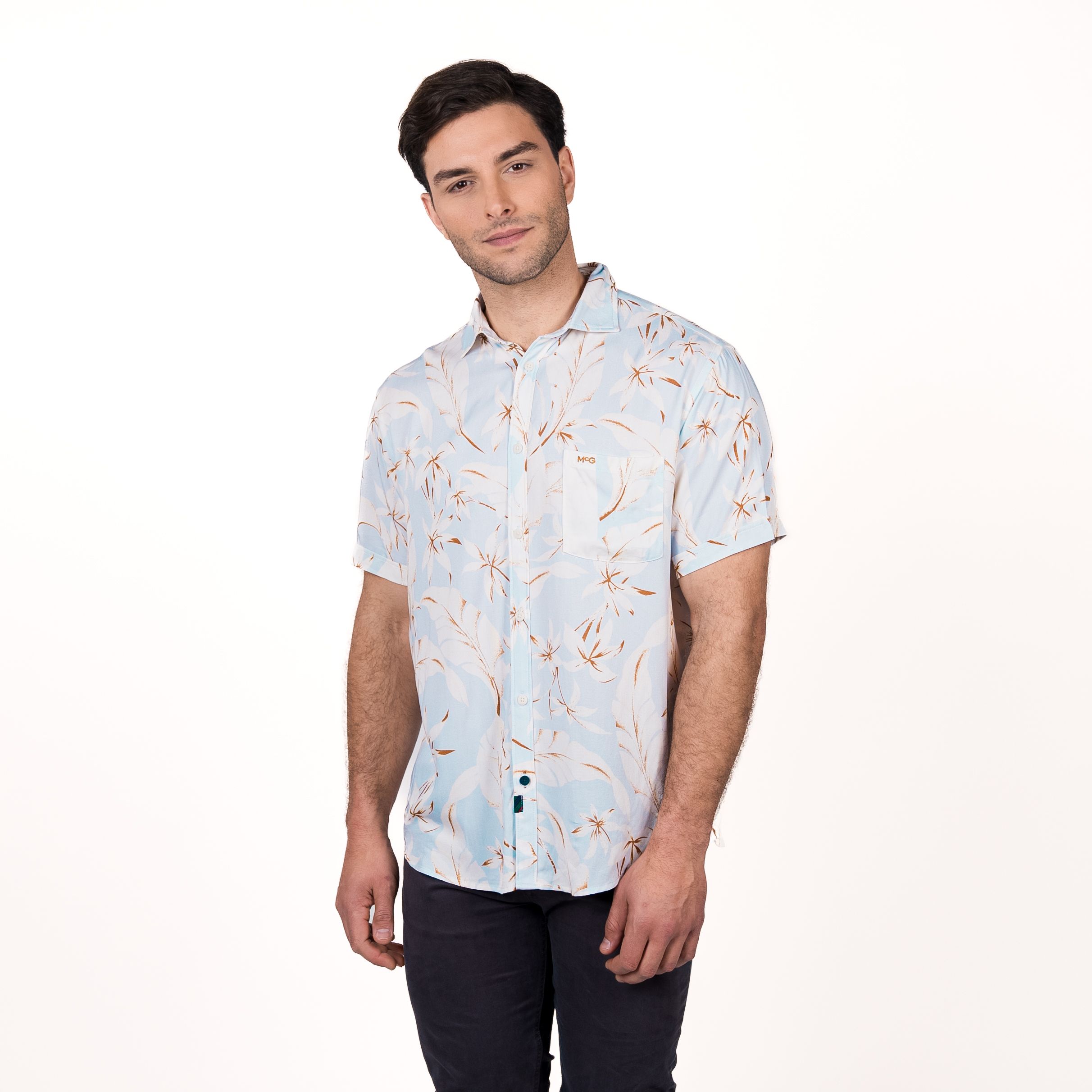 Camisa M/C Bowery Estampada Viscosa Regular Fit