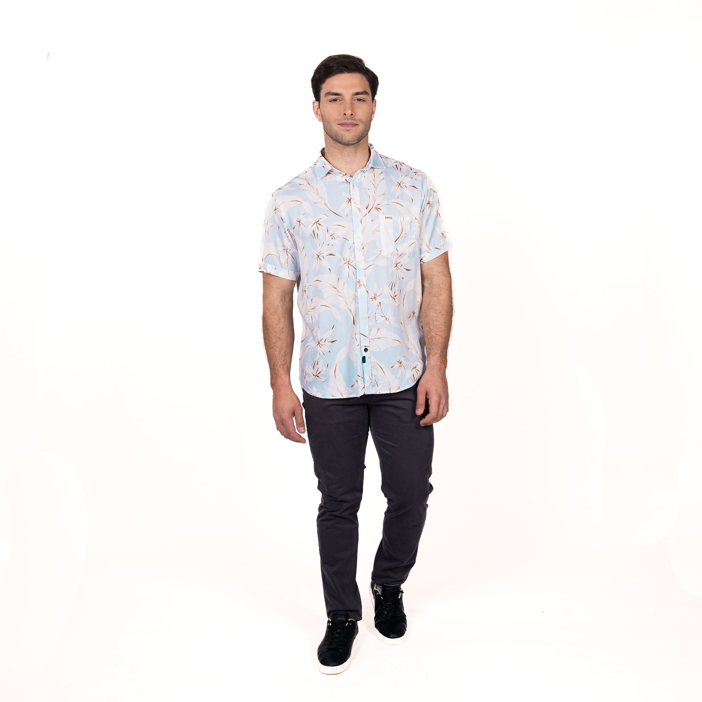 Camisa M/C Bowery Estampada Viscosa Regular Fit
