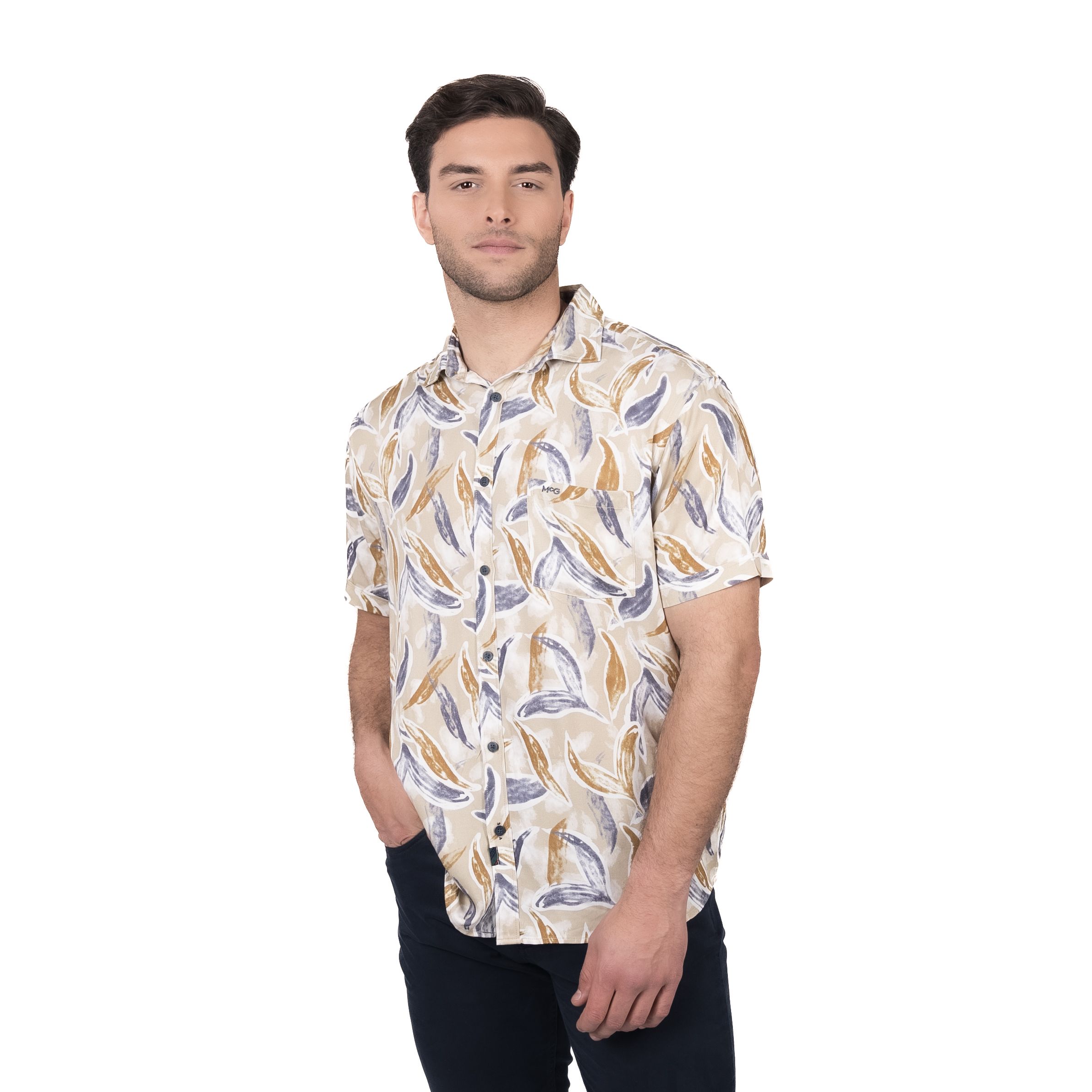 Camisa M/C Bowery Estampada Viscosa Regular Fit