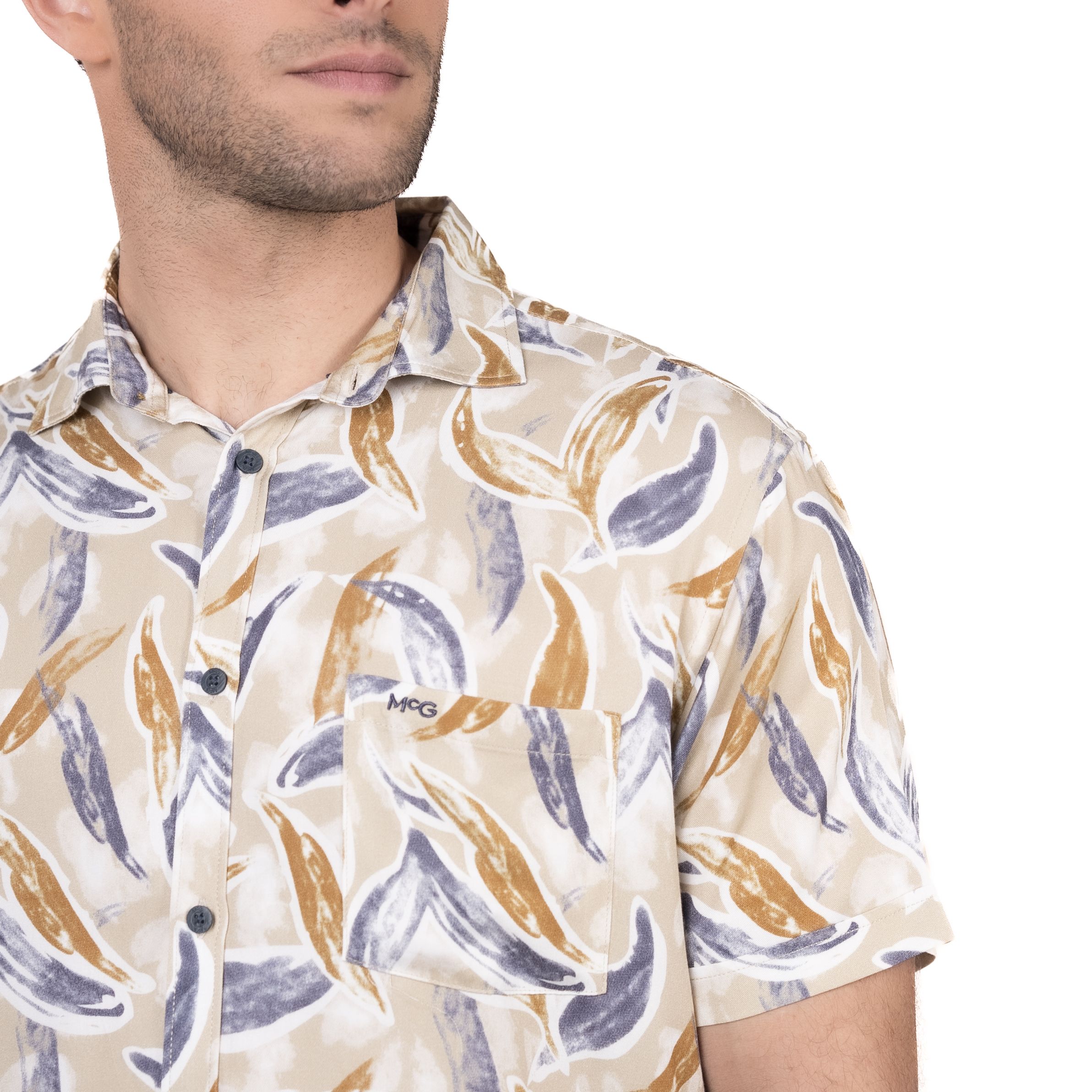 Camisa M/C Bowery Estampada Viscosa Regular Fit