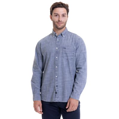 Camisa Jacquard Look Denim Comfort Fit