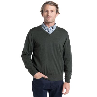 Sweater Manga Larga Melange Cuello V.